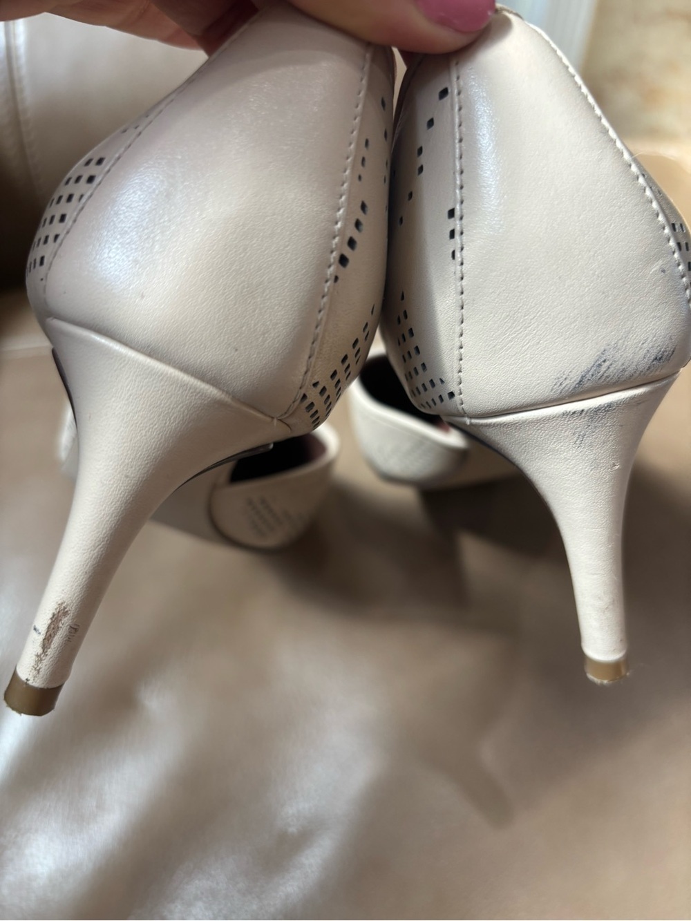 Cole Haan Neala Pointed Toe Pump in Light Beige 2 inch heels - Picture 6 of 7